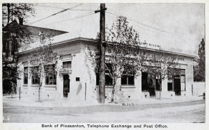 Bank of Pleasanton, Telephone Exchange and Post Office, Pleasanton, California      